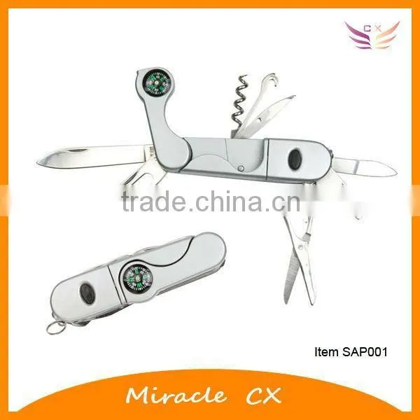 With compass plastic mini multi pocket knife