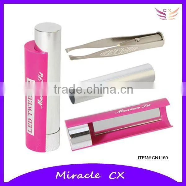 High quality ladie's LED lighted tweezer with mirror