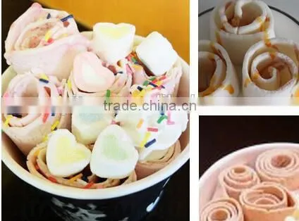 China Flat Pan Fried Ice Cream Machine Roll Ice Cream Maker GL-F800 500mm Double Round/ Square Flat Pan Fried Ice Cream Machine