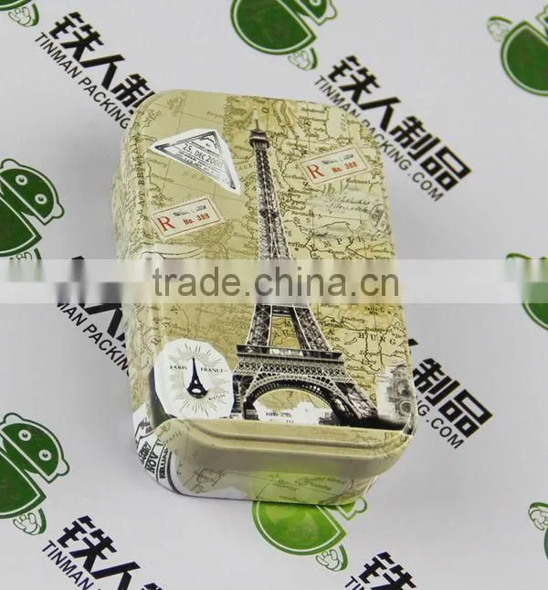 Metal rectangular tin box