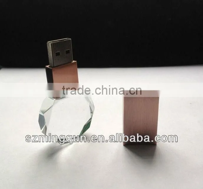 Special Wooden Crystal USB Pendrive with Differnet Shapes Crystal 3D