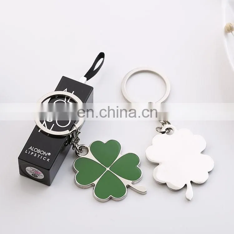 High Quality Green Leaf clover Keychain Fashion Creative Beautiful Four Leaf Clover Lucky Key Chain Jewelry