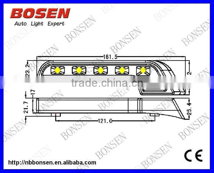 certificate Emark Aluminum housing auto LED DRL Daytime Running light