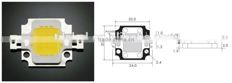DC12V 10 watt Pure white Power LED 6100 - 6200K Bridgelux H1 chip 150lm/w