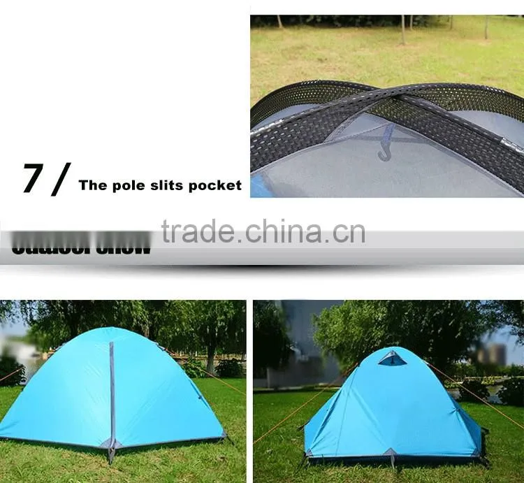 Waterproof Double Layer 2, 3, 4 Person 3 Season Aluminum Rod Double Skylight Outdoor Camping Tent