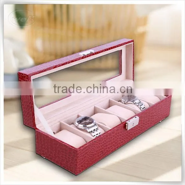 Luxury design alligator leather watch display box
