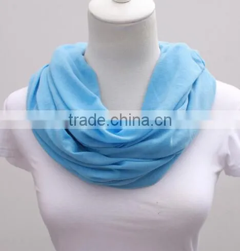 Hot Sale Woman Fashion Plain Cotton Infinity Scarf