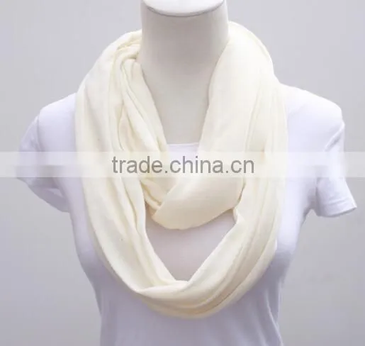 Hot Sale Woman Fashion Plain Cotton Infinity Scarf