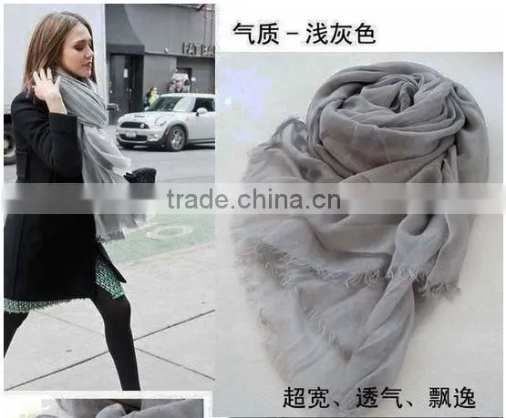 Designer Fascinating Solid Navy Blue Color Cotton Linen Fashionable Wholesale Scarf