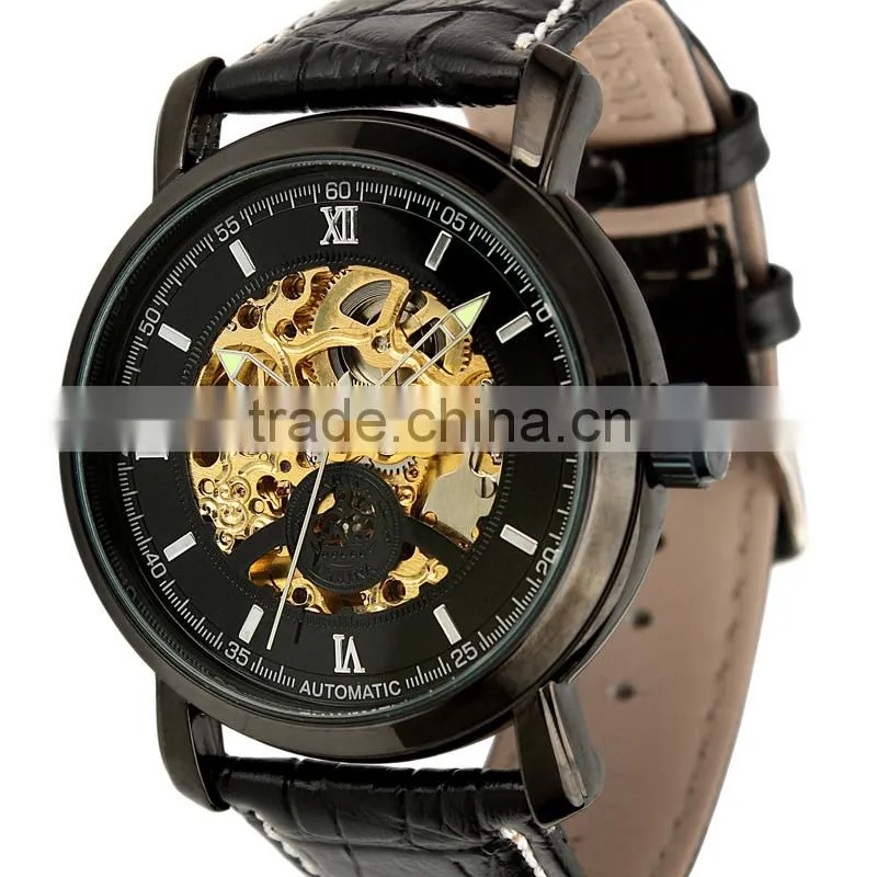 Black Full Automatic Skeleton Watch WM309