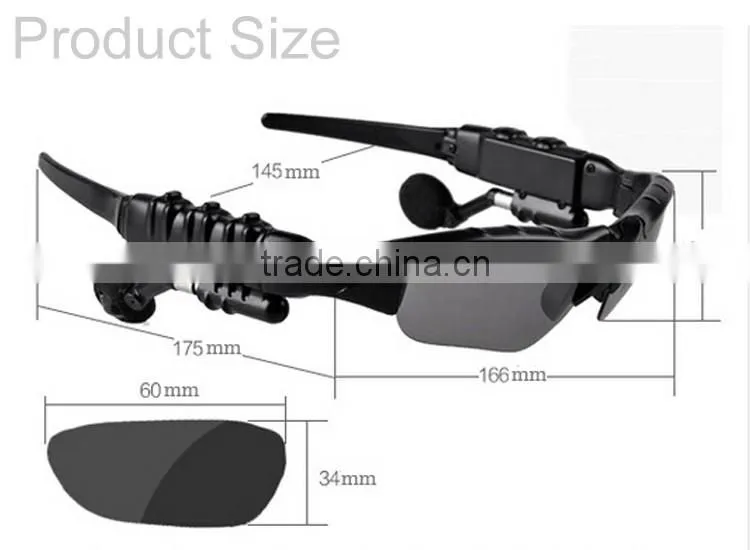 2016 New Wireless bluetooth polarized sunglasses Stereo Music Phone Call Headset for Music BT103