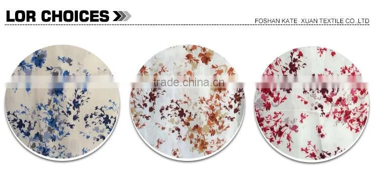 Plain weave slightly transparent fashion print viscose rayon fabric