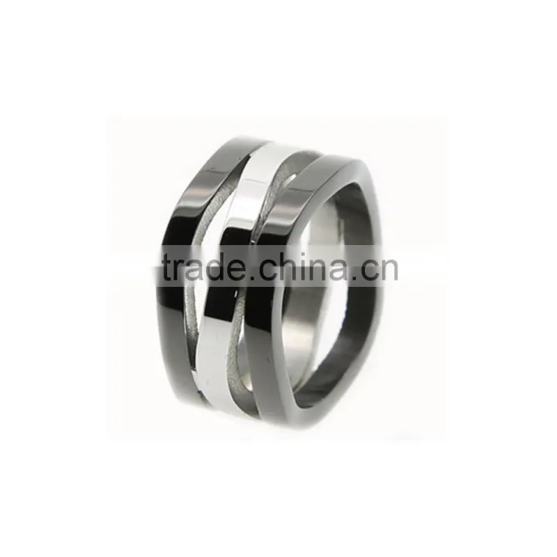 Stainless Steel Laser-cut Three-in-one Square Rings