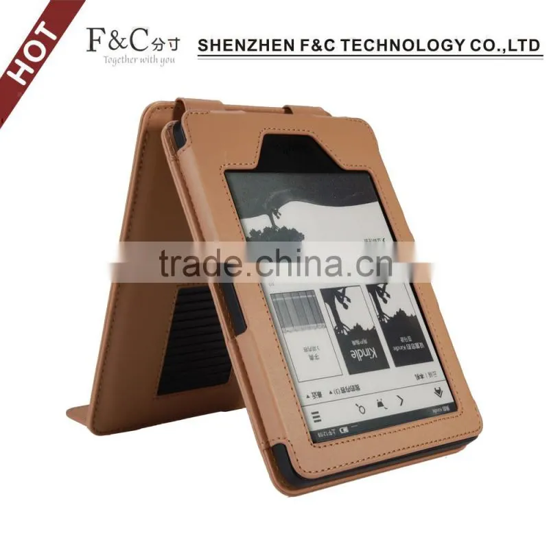 For Amazon kindle touch 2014 e-book leather case with stand function