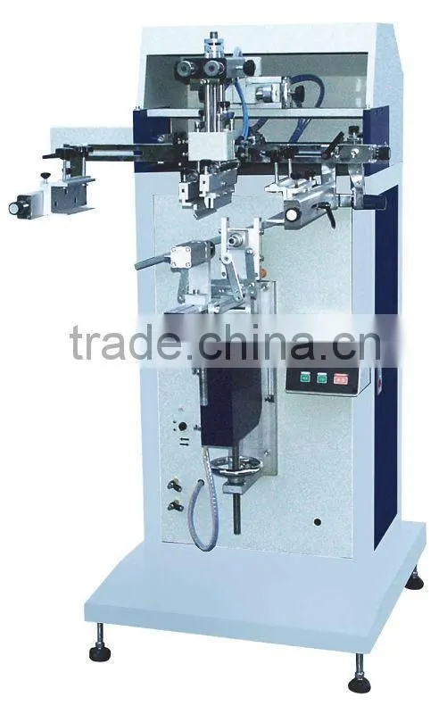 small digital cylindrical silk screen printing machine for plastic and glass bottles/bucket/cup/round bar/tank
