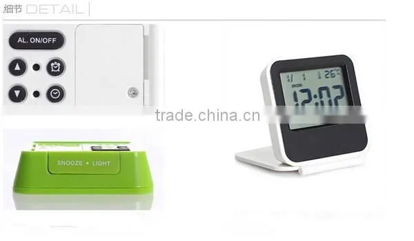 Fancy Colorful Advertising Desk Mini Low Light Alarm Clock With Thermometer Alarm Snooze /Electronic Items Manufacturer