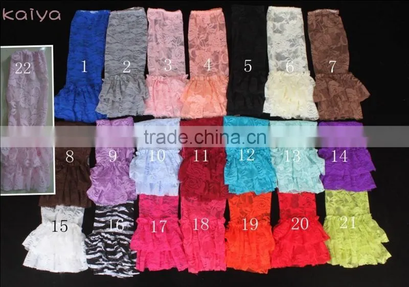 wholesale price ruffed lace leg warmers, baby solid color leggings for girls