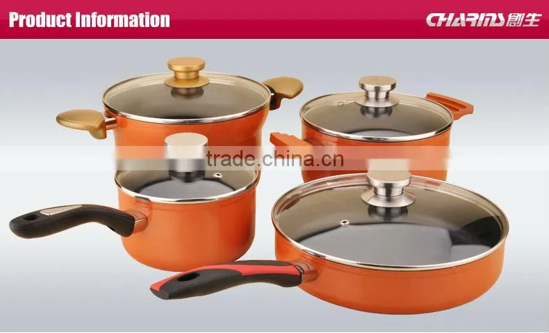 Capsuled Bottom Aluminum coating ceramic pots for cooking