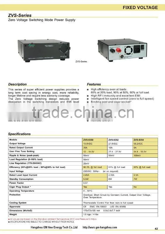 Zero Voltage Switching Mode Power Supply ZVS-8352