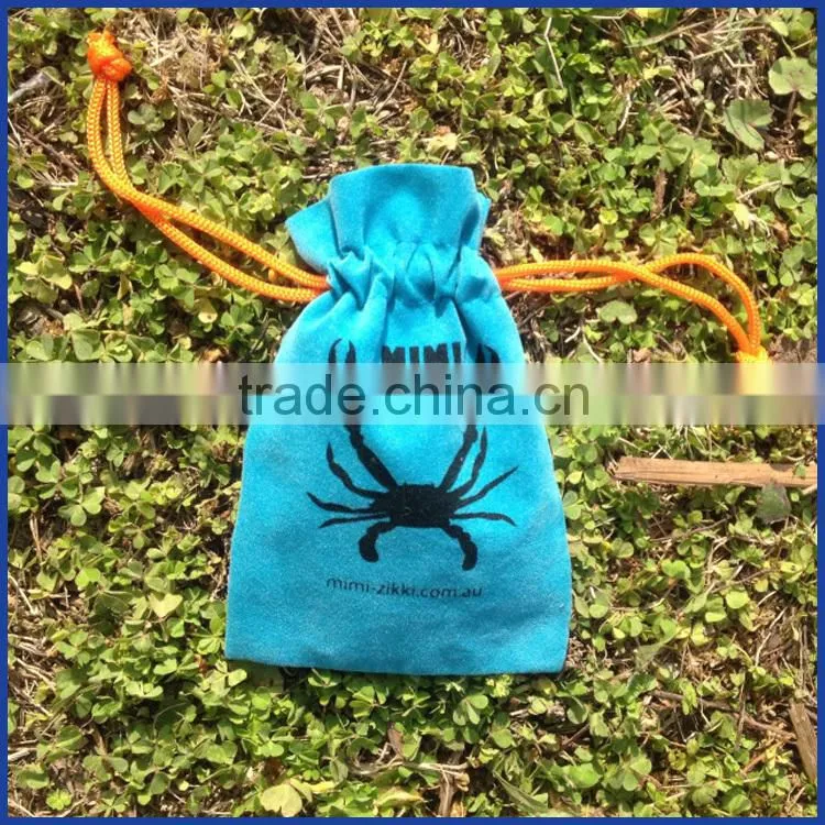 Custom printed grey felt button pouch snap bag,jewel pouches bags