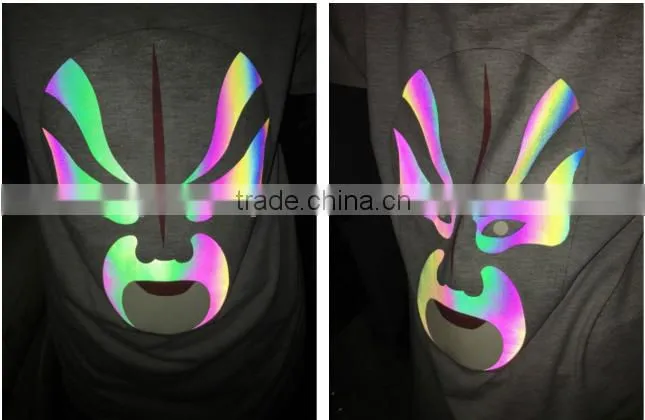 rainbow reflective t-shirt vinyl flex film ,Reflective Garment printable heat transfer t-shirt vinyl for clothing