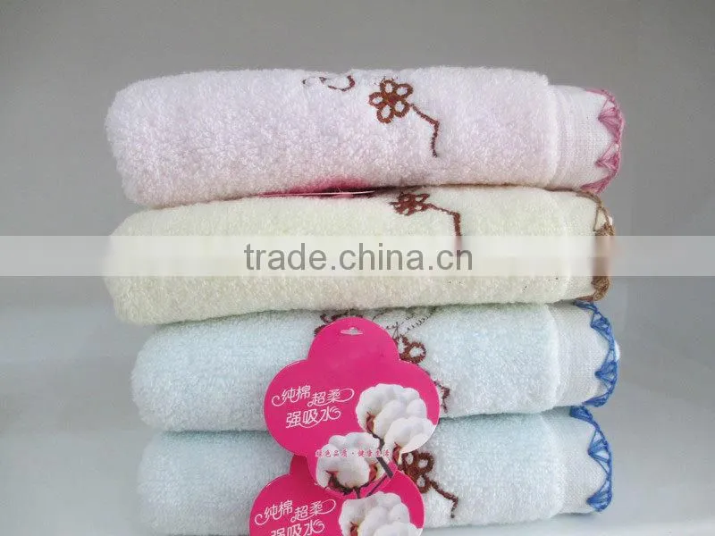 Pure cotton embroidery little bear covered edge towel