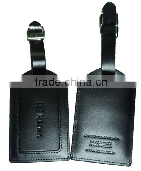 Brown blank leather travel tags for bags