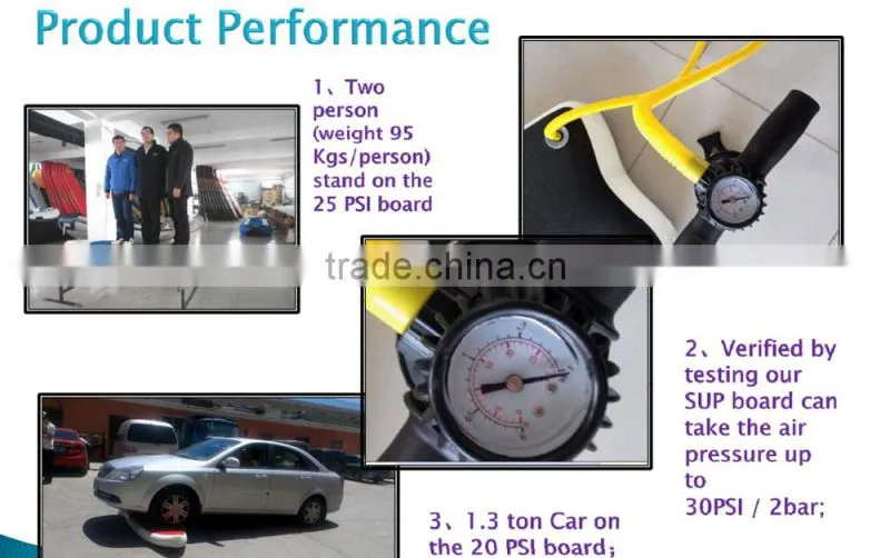 Professional Manufacture CE certification 2015 new design inflatable SUP paddle board/High quality drop stitch material