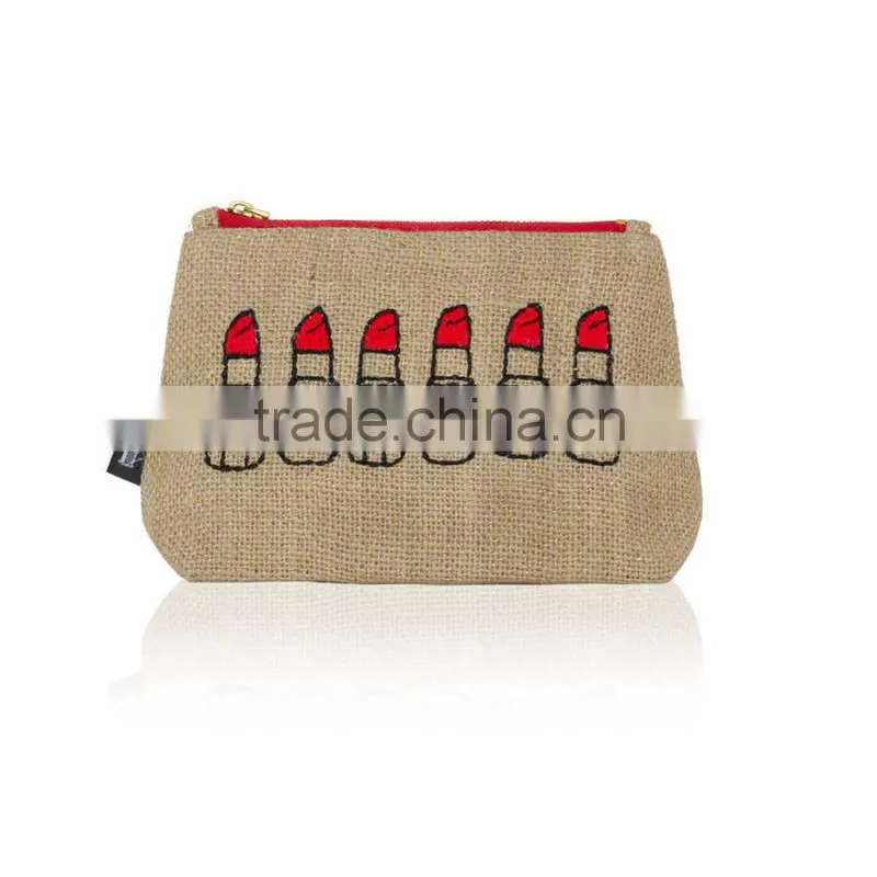 Naturel Lipstick Pouch jute burlap cosmetic bag