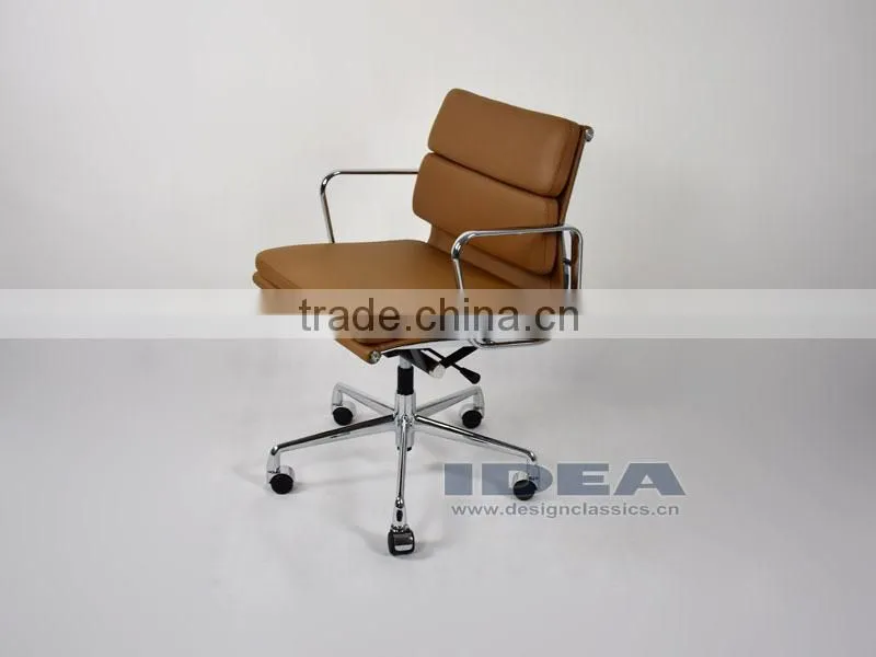 Replica Charles Soft Pad Office Chair- Light Brown Color Genuine Leather
