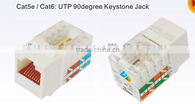 Cat5e / cat6e UTP 90degree Keystone Jack