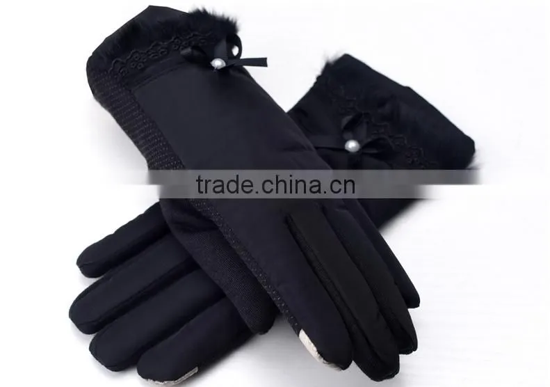 New Arrival Ladies's Ribbon Touch Screen Gloves With Multi Colors