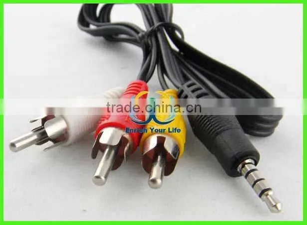 mini 3.5mm to 3 RCA AV A/V TV Video Cable/Cord/Lead For Android Tablet EReader
