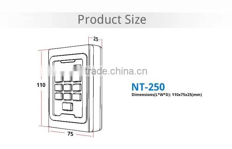 Nordson NT-250 Waterproof Metal Standalone RFID Door Access Control for Single Door Entrance