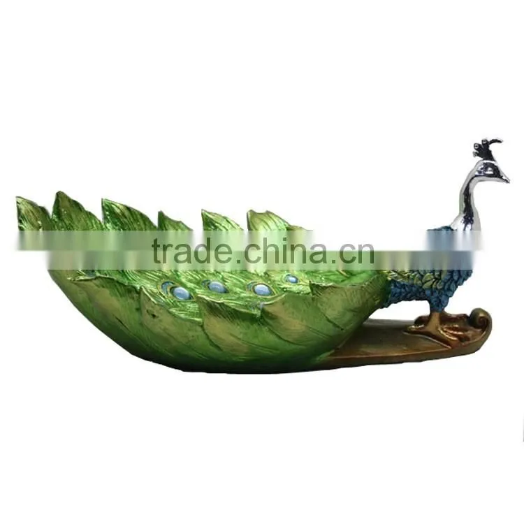 Resin Animal Figurine Ornate Peacock Statue Flower Pot for Sale