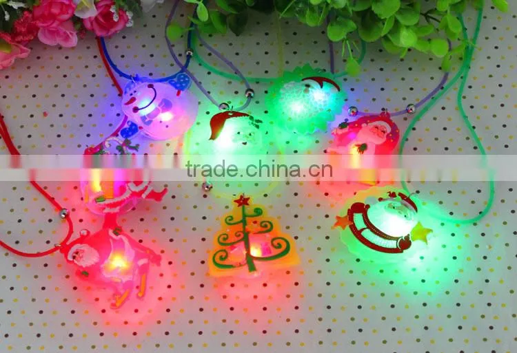 LED flashing christmas father necklace pendant glow necklace