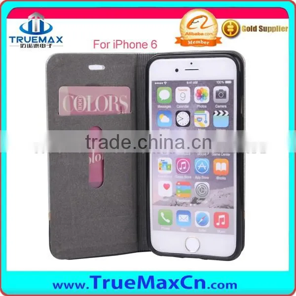 Premium wallet&card holder&stand flip cover for iphone 6 6s leather phone case