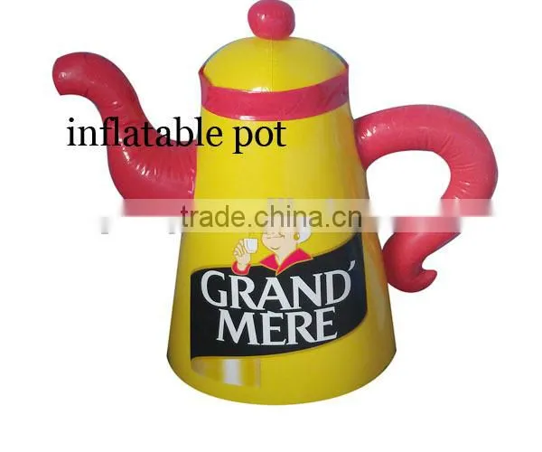 custom-made promotional pvc display inflatable cute tea kettle