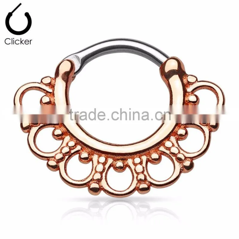 Surgical Steel Septum Clicker Nose RIngs