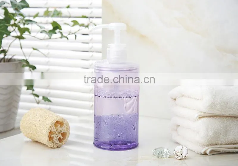 NEW 600ml round Plastic Lotion Pump Bottle Transparent Shower Gel/Shampoo Refillable Bottles Empty Container cap sprayer
