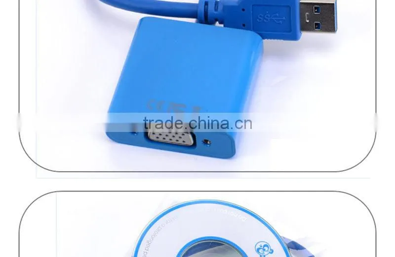 USB 3.0 to VGA Video Graphic Card Display External Cable Adapter for PC Laptop Windows 7/8