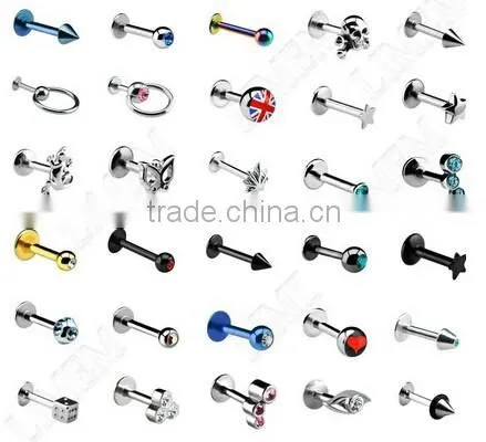 Tongue rings wholesale black triangle design with white crystal hot sell new design product