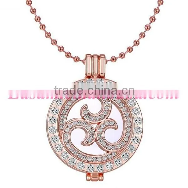 Fashion korean hollow coin necklace,new design locket pendant necklace