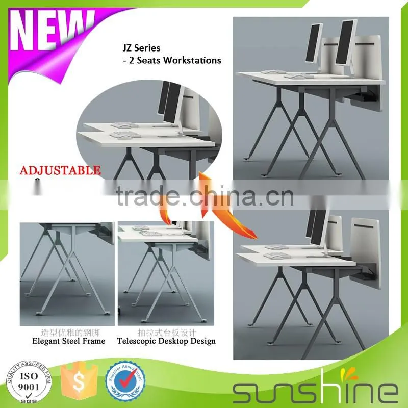 Office Staff working table 4 seating good wire management metal table leg with modblie pedestal and CPU holder