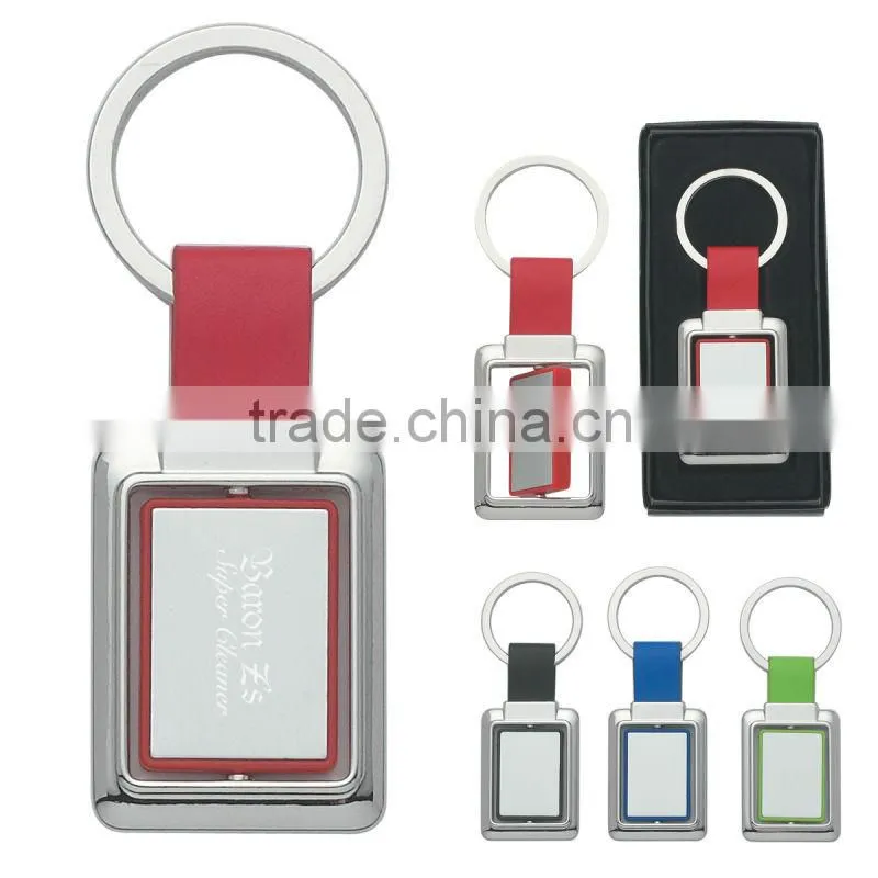 Rectangle Metal Spinner Key Tag