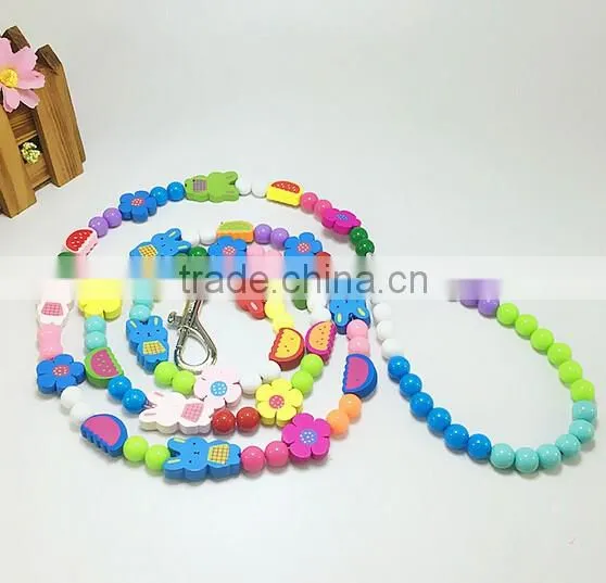 New Pet Colored Beaded Leashes Strawberry Decoration Fashion Personalized Training Rope