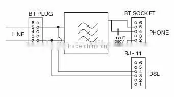 RJ11 ADSL Splitter VDSL