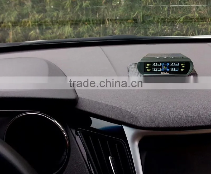 4 Sensors Wireless Solar Charge TPMS Tire Tyre Pressure Monitoring LCD Display