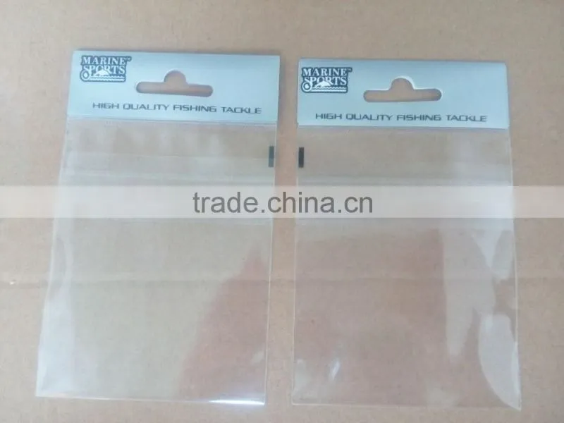 Plastic BOPP Hanging Header Card Packaging Bag For Marine Sports Fishing Tackle