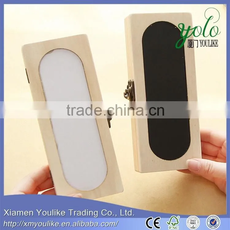 retro wooden clasp black and white board pen boxes Creative multi-function receive a pencil case